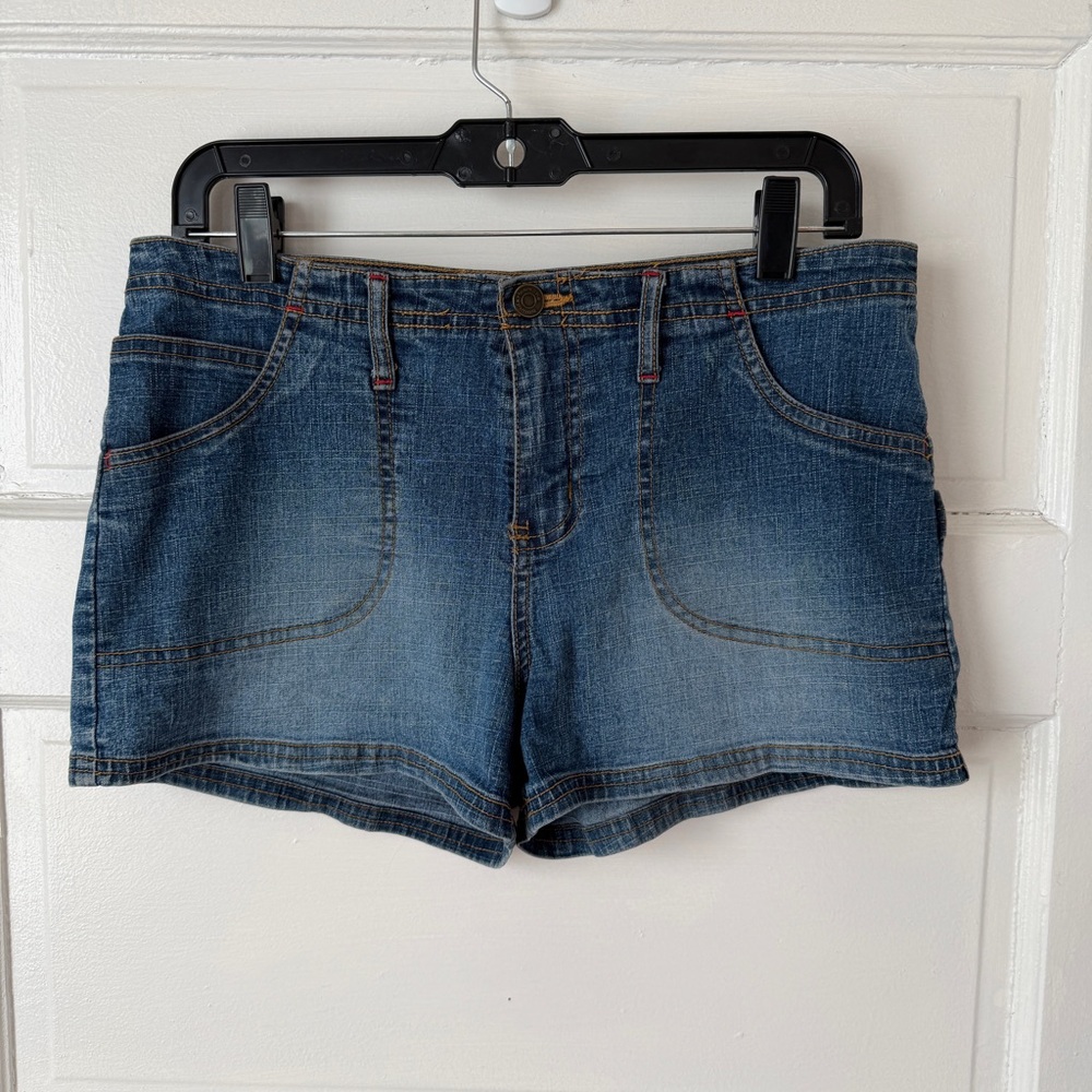 3/$20 π₯ Blue Denim Jean Micro Miniβ Shorts Y2K Cargo Pockets Stretch Streetwear - Picture 3 of 11
